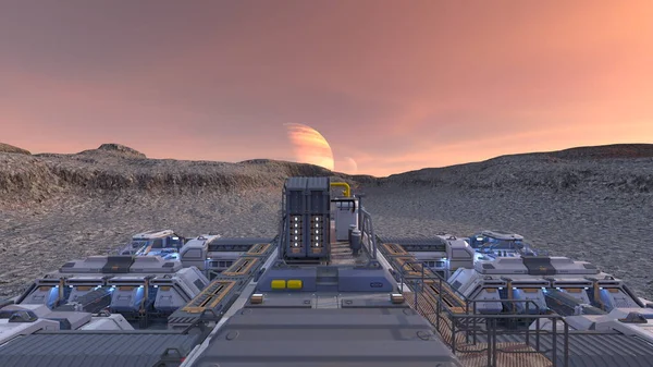 Rendering Planetary Exploration Base — Stock Photo, Image