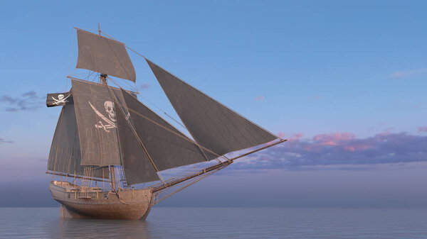 3D рендеринг парусника