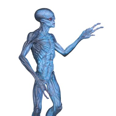 bir uzaylı 3D render