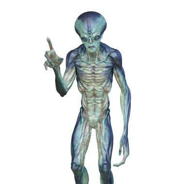 bir uzaylı 3D render