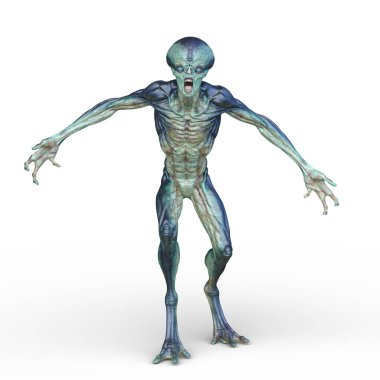 bir uzaylı 3D render