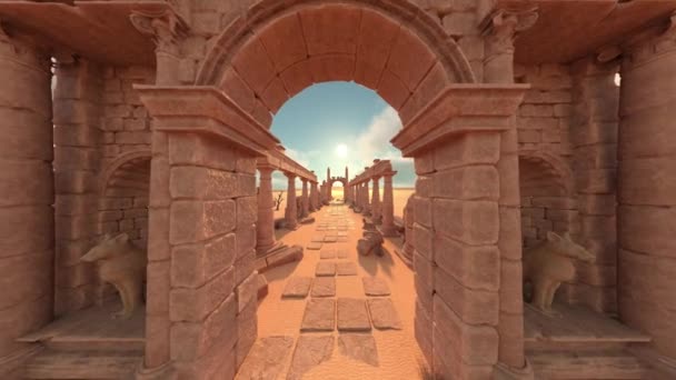 Darstellung Der Antiken Ruinen — Stockvideo