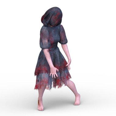 Saklanan bir kadının 3 boyutlu görüntüsü