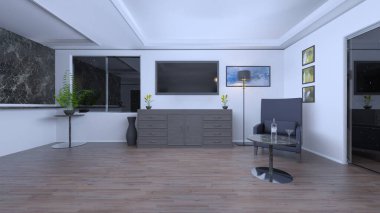 Yatak odasının 3D rendering