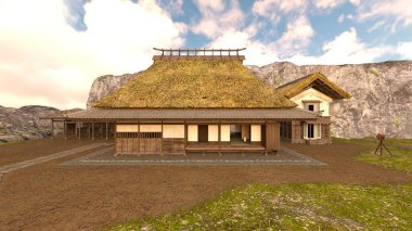 Japon köyünün 3D görüntüsü