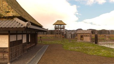 Japon köyünün 3D görüntüsü