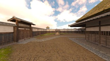 Japon köyünün 3D görüntüsü