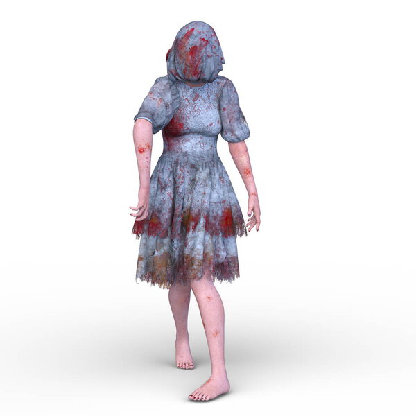 3D рендеринг женщины с скрытым лицом