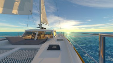 Bir yatın 3D görüntüsü