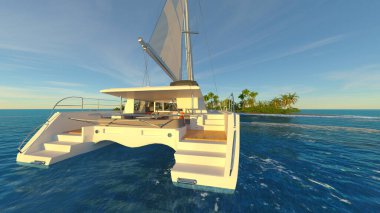 Bir yatın 3D görüntüsü