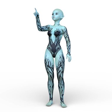 Dişi bir uzaylının 3D görüntüsü