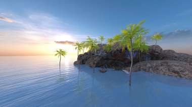 Issız adanın 3 boyutlu canlandırması