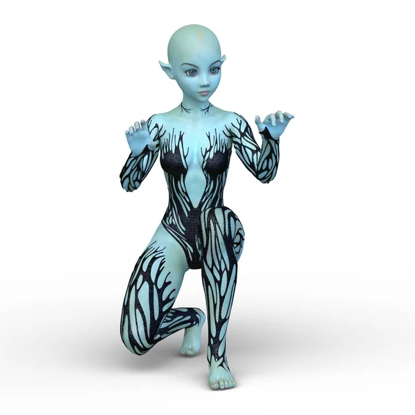 Weergave Van Een Vrouwelijke Alien — Stockfoto