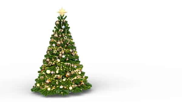 圣诞节圣诞树的3D渲染 — 图库照片