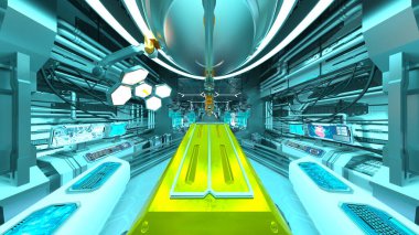 Uzay gemisinin içinde 3B görüntüleme