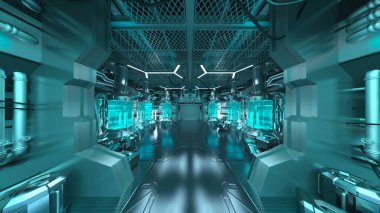 Uzay gemisinin içinde 3B görüntüleme