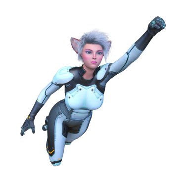 Therianthropy kadınının 3 boyutlu CG canlandırması