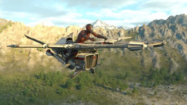 Uçan bir makinenin 3B görüntülemesi