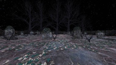 Mezarlığın 3B canlandırması