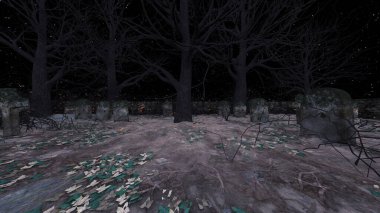 Mezarlığın 3B canlandırması