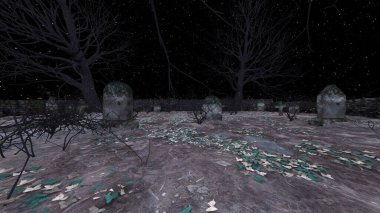 Mezarlığın 3B canlandırması