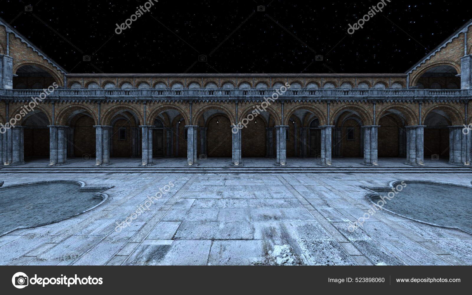 Rendering Courtyard Fountain Stock Photo by ©TsuneoMP 523898060