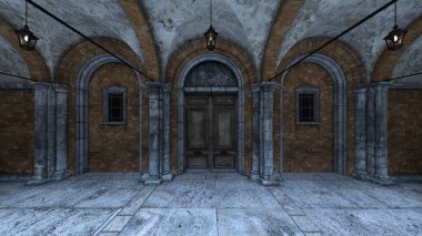 Bahçenin fıskiyeli 3D görüntüsü