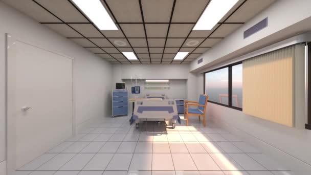 Darstellung Des Krankenhauszimmers — Stockvideo