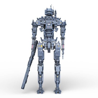Bir savaş robotunun 3 boyutlu canlandırması