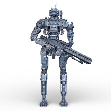 Bir savaş robotunun 3 boyutlu canlandırması