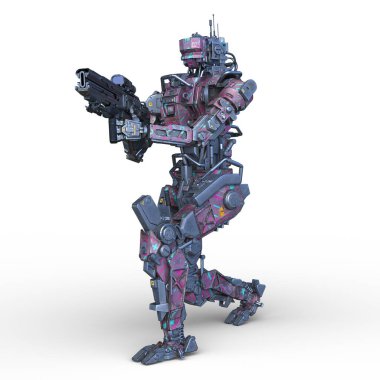 Bir savaş robotunun 3 boyutlu canlandırması