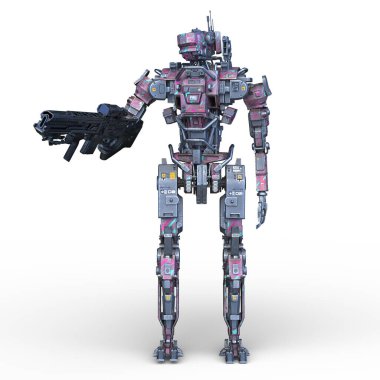 Bir savaş robotunun 3 boyutlu canlandırması