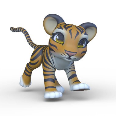 Bir kaplanın 3 boyutlu görüntüsü