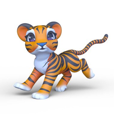 Bir kaplanın 3 boyutlu görüntüsü