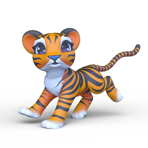 Rendering Una Tigre — Foto Stock