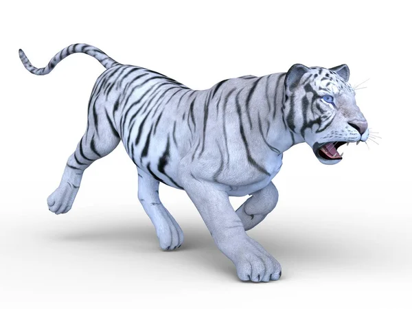 Renderização Tigre Branco — Fotografia de Stock