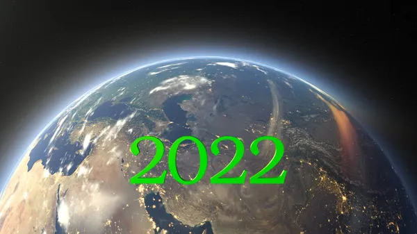 2022年与地球的3D渲染 — 图库照片