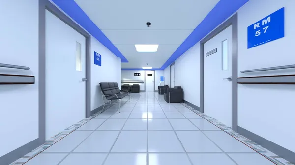 病院の廊下の レンダリング — ストック写真