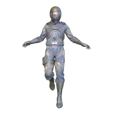 Bir hava kuvvetleri adamının 3 boyutlu canlandırması