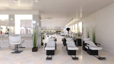 Kuaför salonunun 3B görüntüsü