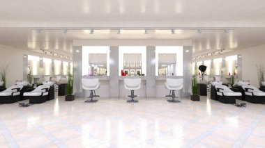 Kuaför salonunun 3B görüntüsü