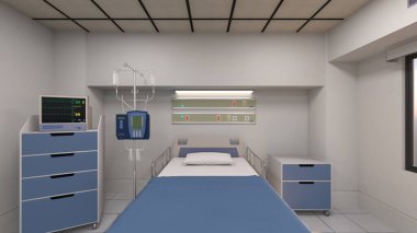 Hastane odasının 3 boyutlu görüntüsü