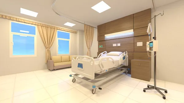 医院房间的3D渲染 — 图库照片