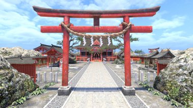 Shinto türbesinin 3 boyutlu canlandırması