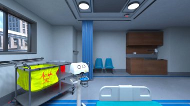 Yoğun bakım ünitesinin 3 boyutlu canlandırması