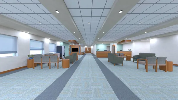 Rendering Hospital Corridor — Stock Photo, Image