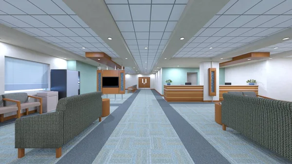 Rendering Hospital Corridor — Stock Photo, Image