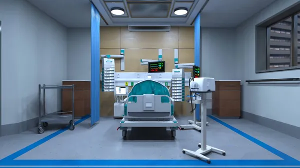 重症监护病房的3D渲染 — 图库照片