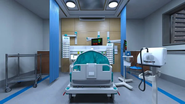 集中治療室の3Dレンダリング — ストック写真