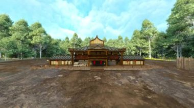 Japon köyünün 3D görüntüsü